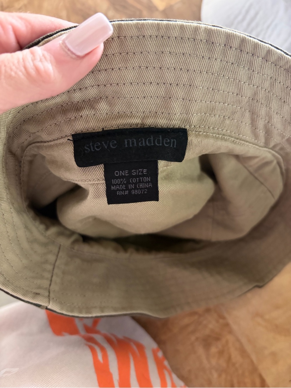 Steve Madden Olive-Tone Cotton Bucket Hat